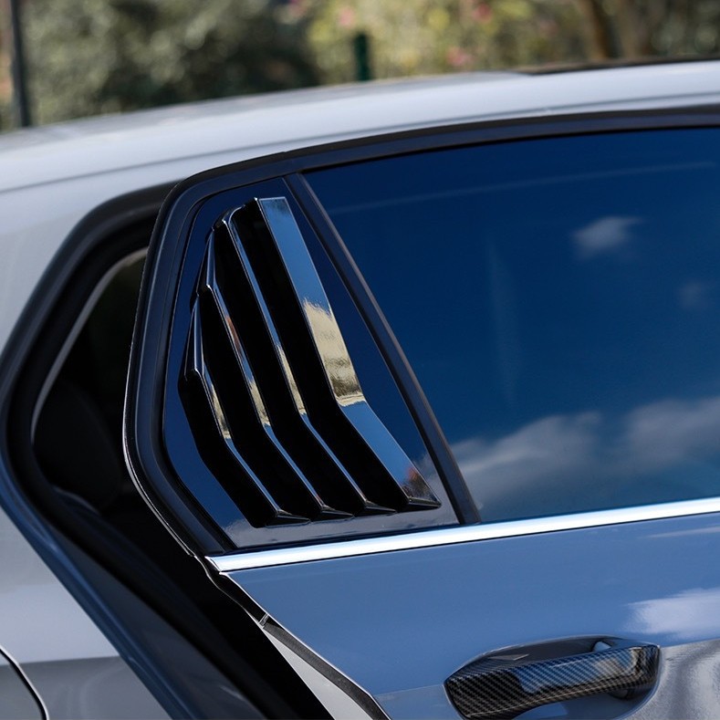 ABS Gloss Black Rear Side Window Quarter Louver Cover For  Golf MK8 2021-2023