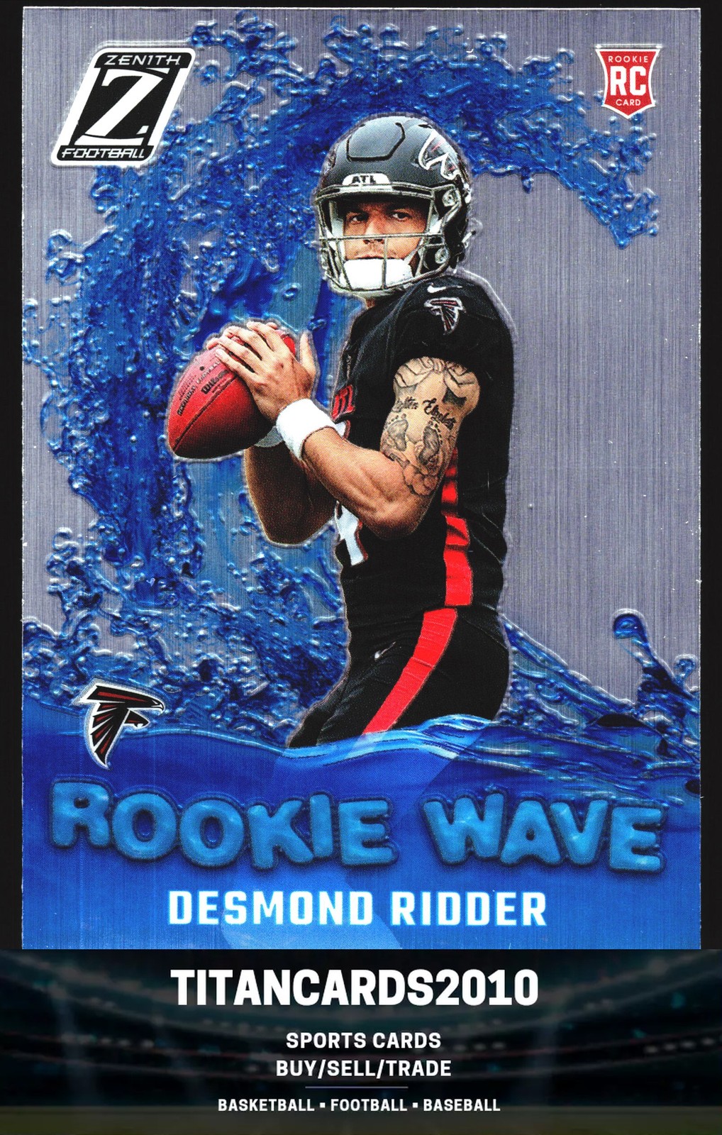 Desmond Ridder 2022 Panini Zenith Rookie Wave RC Atlanta Falcons #RW-DR