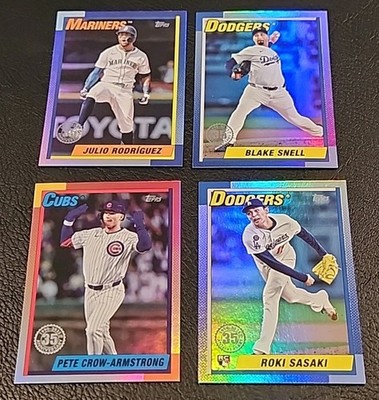 2025 Topps Update Series 1990 Topps 35th Anniversary Foil Inserts Cards You Pick