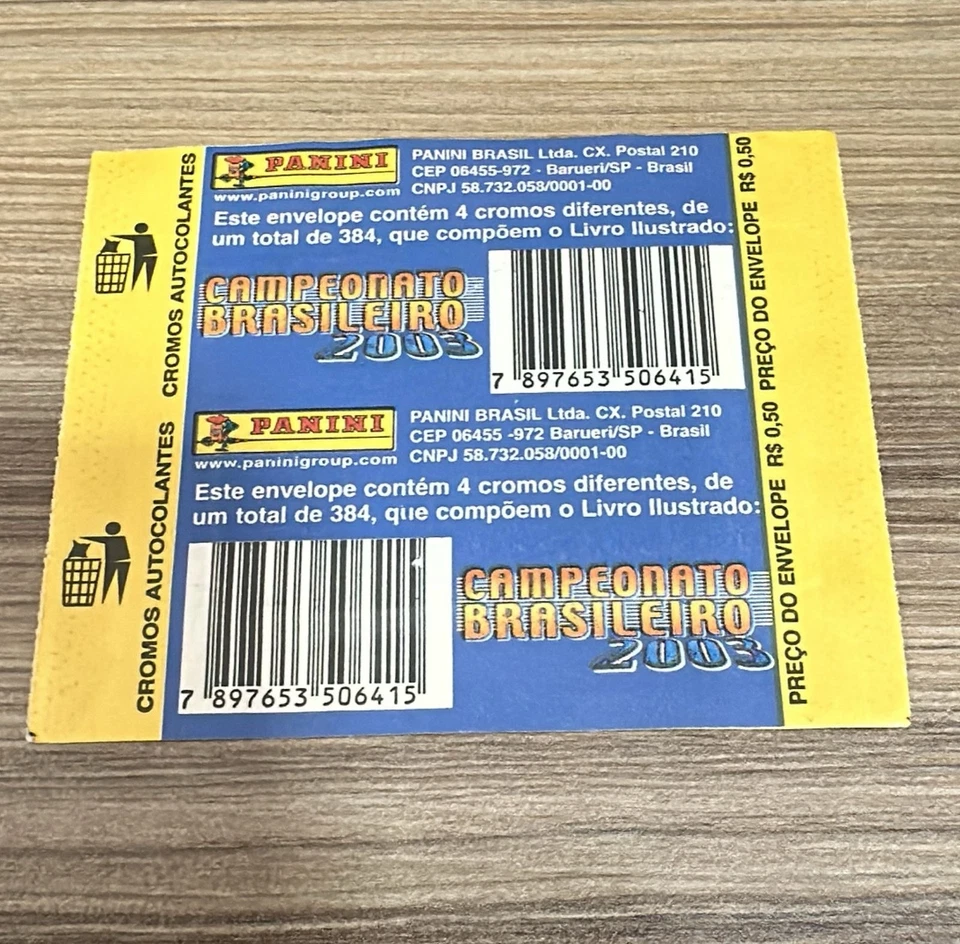 Paquete de pegatinas selladas ultra raras del Campeonato Brasileño 2003 Foto 2 de 2