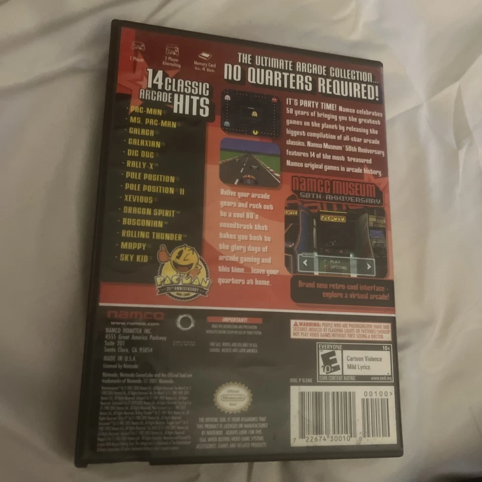 Namco Museum 50th Anniversary (Nintendo GameCube, 2005) Tested & Working CIB  - Image 2 of 4