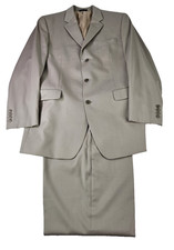 Calvin Klein Wool Suit Men Jacket Sand Brown 42L Pants 36L Workwear Professional