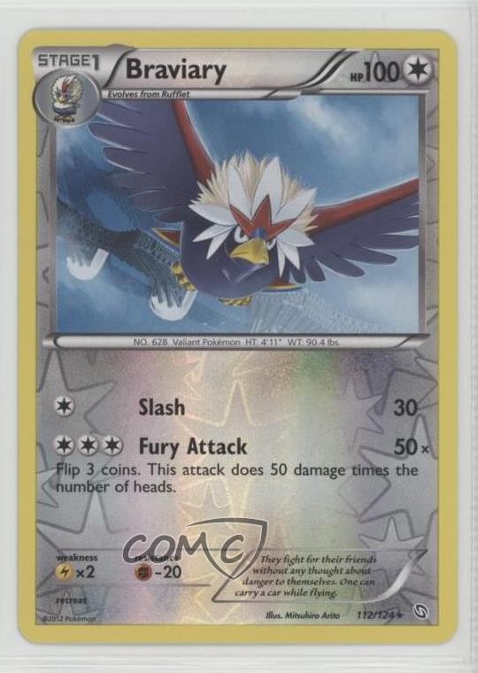 Braviary Reverse Foil Pokémon Black & White Dragons Exalted #112