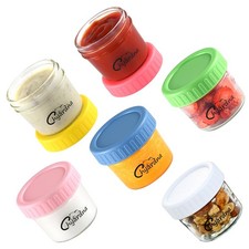 6 Pack Glass Baby Food Storage Containers, 4 oz,