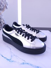 PUMA Basket Creeper Platform Trainers UK 5.5 Metallic Silver