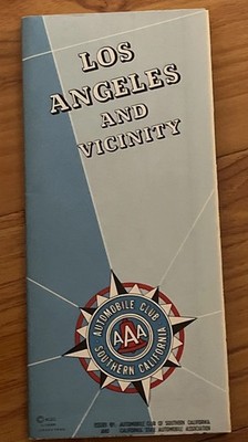 Vintage AAA 1960s Map of Los Angeles NEW Rare Copy Never Used C15365