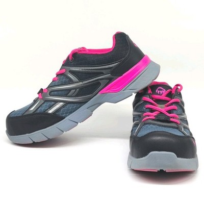 Wolverine Women's Stell Toe Work Shoes  Grey, Black, And Pink. CT, EH, and SR