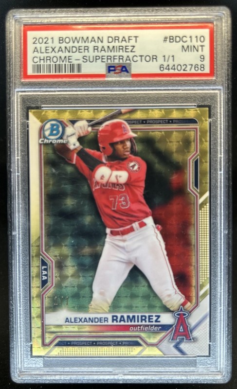 2021 Bowman Draft Alexander Ramirez Chrome Superfractor #1/1 Angels PSA 9
