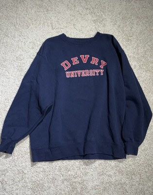 DEVRY University Jansport Sweatshirt Vintage Blue Long Sleeve Size Large Y2K Vtg