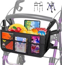 Upgrade Rollator Basket,Walker Basket Bag For Folding Walker Storage,Rollator...