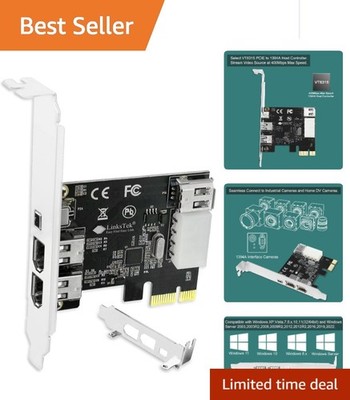 High-Speed 1394A PCIE FireWire Expansion Card - 400Mbps Data Transfer