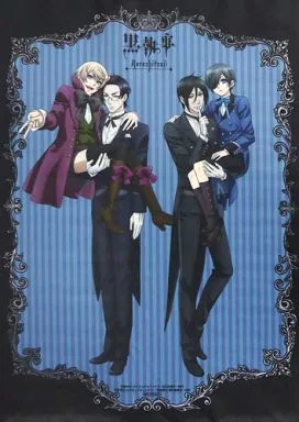 Poster Tapestry Alois & Claude & Ciel & Sebastian B3 Fabric Tapestry ''Black
