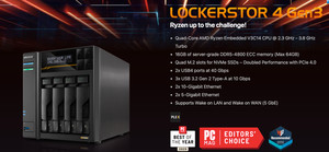 ASUSTOR Lockstor AS6804T 3rd Generation NAS server 4 bay opened, but not used
