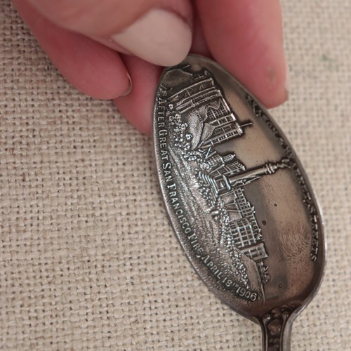 1906 San Francisco Fire Spoon Watson Sterling Silver City Skyline Mason & Market - Picture 5 of 13