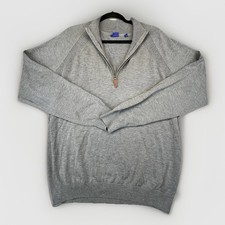 FootJoy Half Zip Sweater Mens Large Grey Performance Pullover Wool Blend