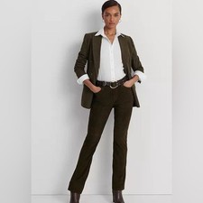 Ralph Lauren Olive Green pants 100 goat suede size 10 NWT