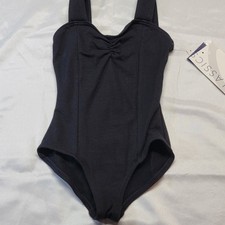 Capezio Princess Leotard Black Pinched Center Wide Straps Princess Seams SZ SC
