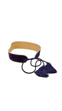 DESIGNER - Saint Laurent - VTG Purple Gold Leather Tassel Belt - S