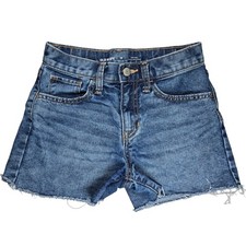 Old Navy Girls Blue Denim High Rise Adjustable Waist Cutoff Jean Shorts Size 10