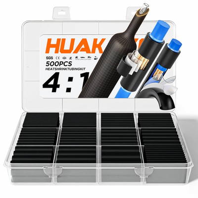#ad 500PCS 4:1 Heat Shrink Tubing Kit with Adhesive Liner Marine Grade Dual Wall W $11.77