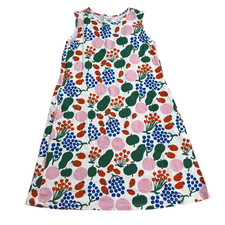 Marimekko x Uniqlo Dress Size 9-10 White Multi Cotton Sleeveless A Line
