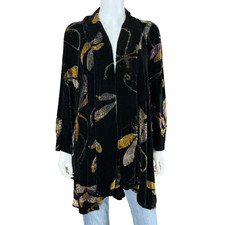 Citron Santa Monica Silk Burnout Velvet Duster Cardigan S Scorpionfly Whimsigoth