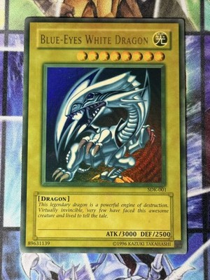 Yu-Gi-Oh Blue-Eyes White Dragon SDK-001 Ultra Rare Faded Original Print