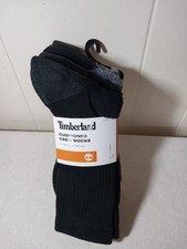 Timberland Cushioned Crew Socks 4-Pack Black Blue Green Boot Work Men's OSFM