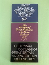 L@@K GREAT BRITAIN IRELAND COINS 3 SET LOT CASES 1971 1980 1982 !offer!