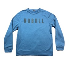 NOBULL Men s Large Navy Blue Sweatshirt Crew Neck Logo Workout Gym