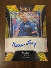 🏈🦬 2021 Panini Select - Select Signatures Marv Levy Gold Prizm 10/10 🦬🏈