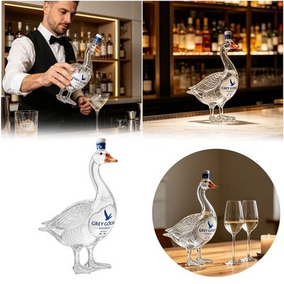 Vodka 3D Sculpted Grey Goose Bottle Decorative Wine Bottle Glass For Home Bar