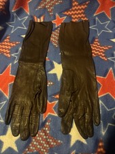 Elegant Brown Genuine Leather Opera Gloves Long Classic Women  s Winter Size 7.5