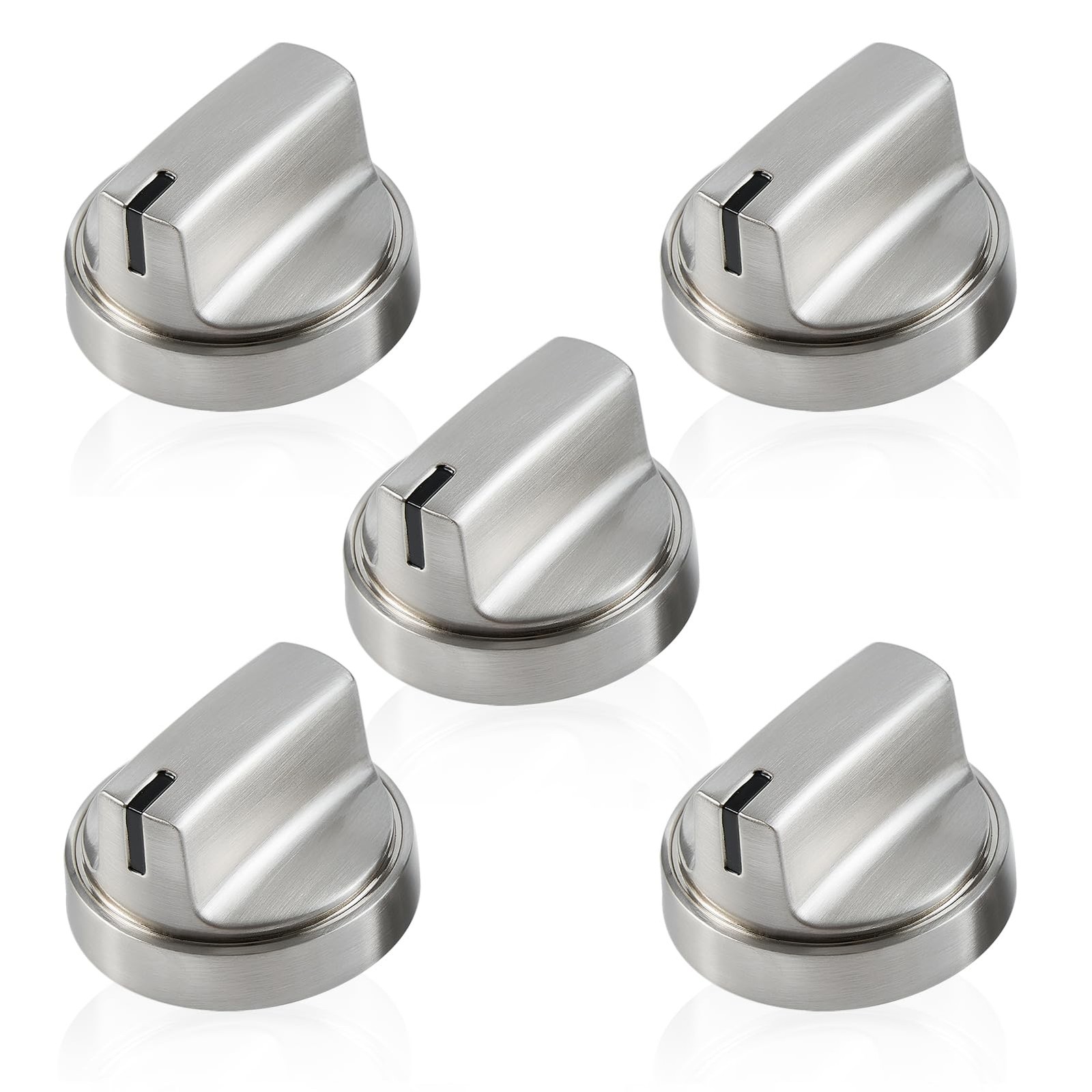 GE Stove Knobs WB03X29300 Stainless Steel Replacement for KIP 5T0 Models