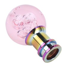 Manual Shift Knob Gear Stick Shifter Pink Crystal Bubble With 3 Threaded Adapter
