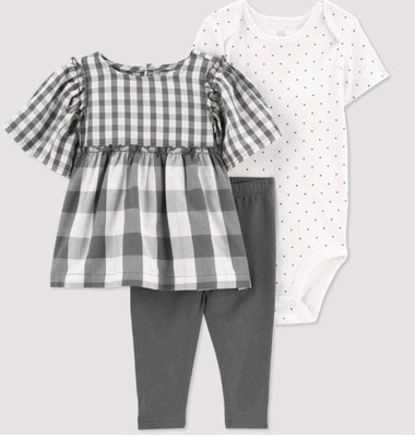 Carter's  3 Months Just One You Baby Girls' Gingham Top & Bottom