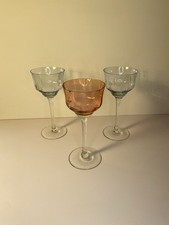 3 Jugendstil-Weingläser mit Facettenschliff , 1920er Glas 