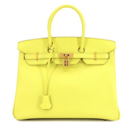 HERMES Birkin 35 Veau Epsom Soufre Hand Bag Purse 90304782