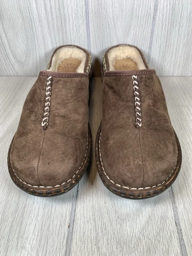 Scarpe UGG Slip On Donna Taglia 6 Espresso Marrone Foderate in Pelliccia di Cesoia #5177