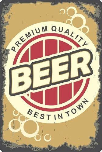 Retro Vintage Classic Man Cave Garage Old Sign Beer Self Adhesive Vinyl Sticker