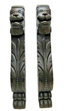 Griffins Monsters Beasts Antique Wood Carved Decorative Architectural Elements