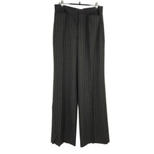 D&G Dolce & Gabbana Women's Dress Pants Black Pinstripe High Waist Wide Leg 28
