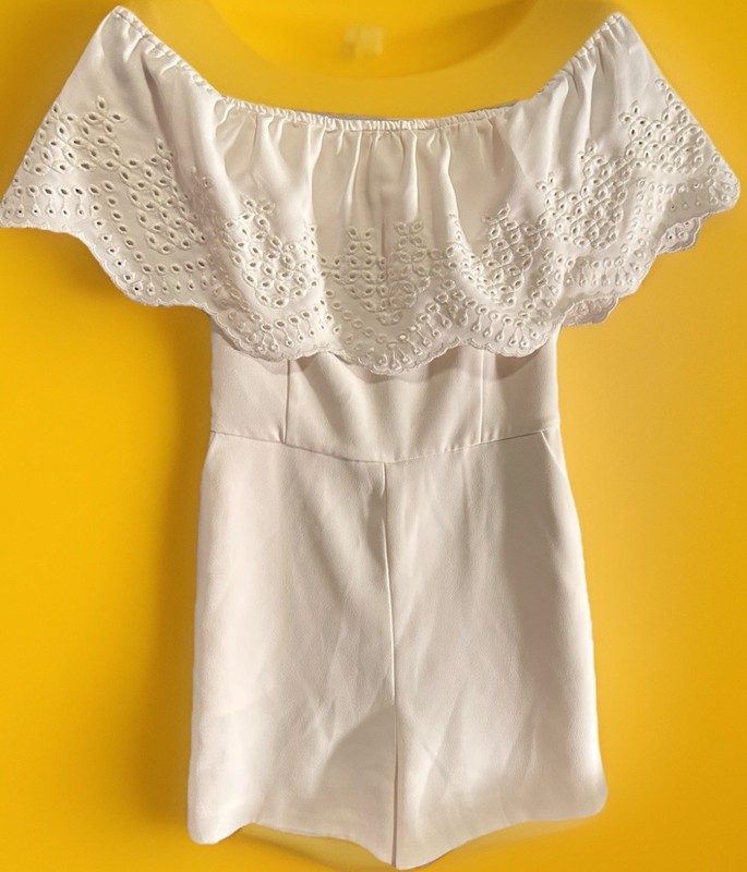 Marciano by Guess Embroidered  Ivory  Colored romper, Size 2