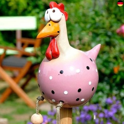 OWOAOOwl Ceramic chicken garden decoration, handmade garden statue, decorative