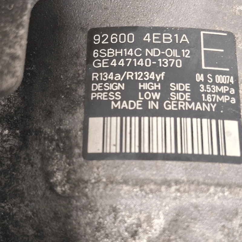 926004EB1A Compressore a/c NISSAN QASHQAI (J11E) 1.6 dCi (96Kw) Suv 5p/d/1598cc - Immagine 3 di 4