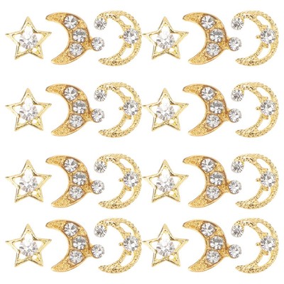 60 PCs Nail Art Charms DIY Nail Ornament 3d Moon Star Charms Nail Accessoire