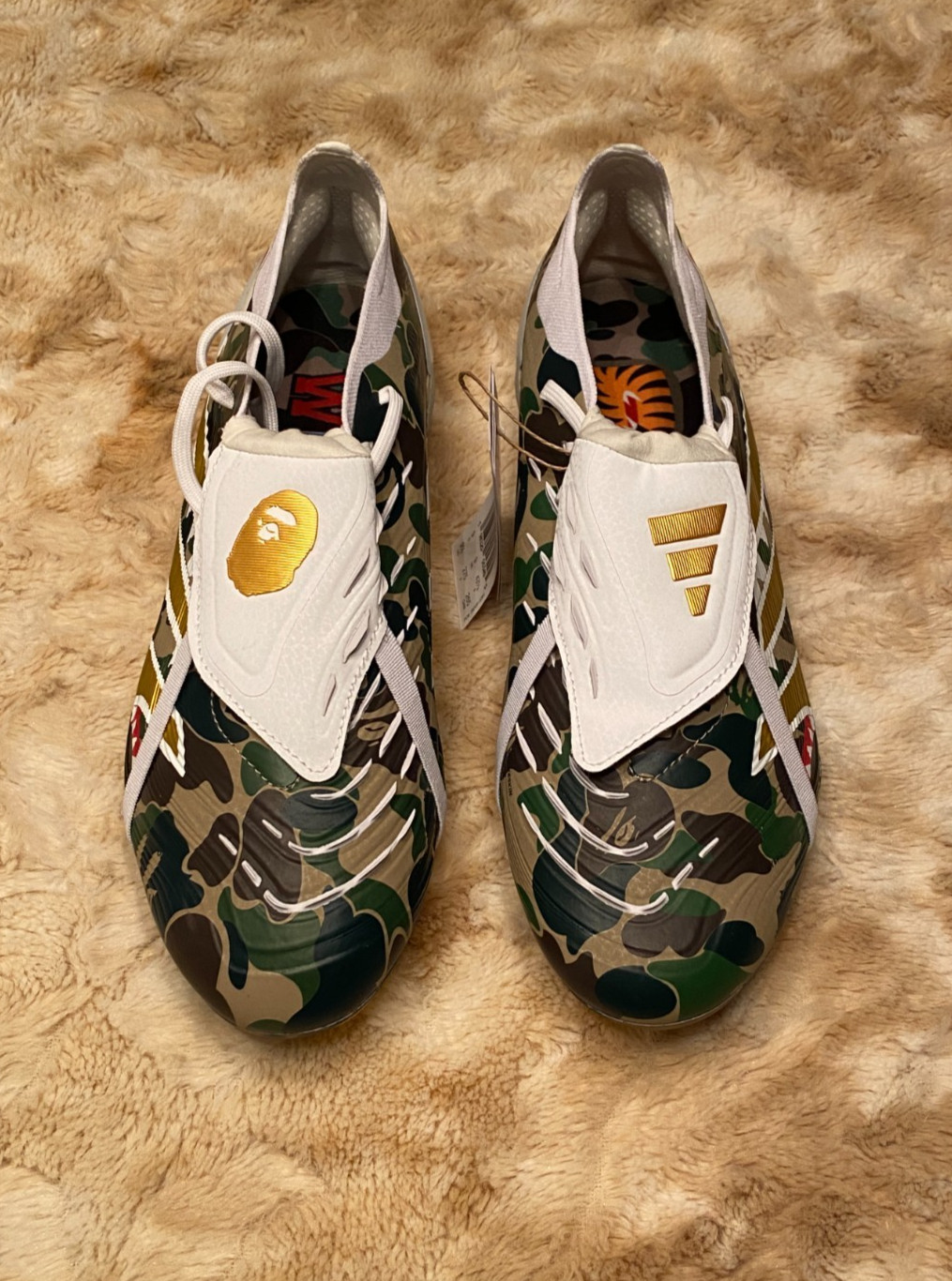 BAPE Adidas PREDATOR ELITE Foldover FG GREEN CAMO SIZE 9.5 CLEATS JS3104 image 3