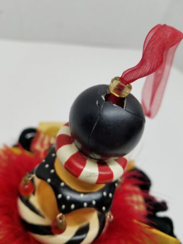 Black Tassel from Silvestri Kelly Paulk Collection Yellow Finial Red Feathers - Picture 8 of 9