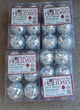 Silver Disco Mirror Ornaments 6 pack 2.25 inches 5.72 cm by Home for The Holiday
