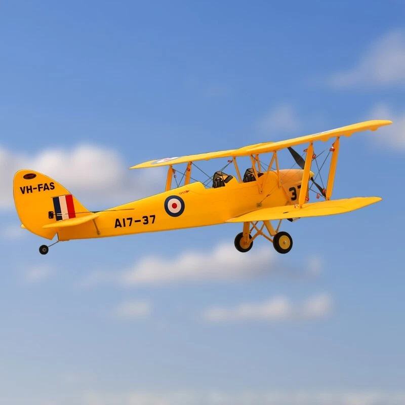 Dynam Tiger Moth DH. 82 V2 Yellow 4S RC Biplane 1.3m Wingspan - Image 3 of 4